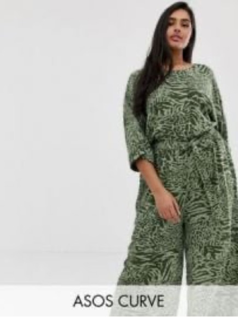 NWOT ASOS PLUS SIZE Green Animal Print Jumpsuit